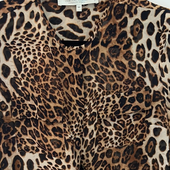 Simons Contenporaine sheer leopard print blouse - Picture 2 of 2